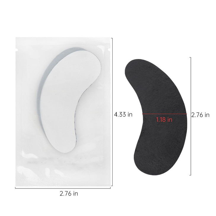 100 Pairs Hydrogel Under Eye Gel Patches Lint Free Eye Lash Pads Eyelash Extension Supplies Beauty Makeup Eye Mask Kit, Transparent/Black