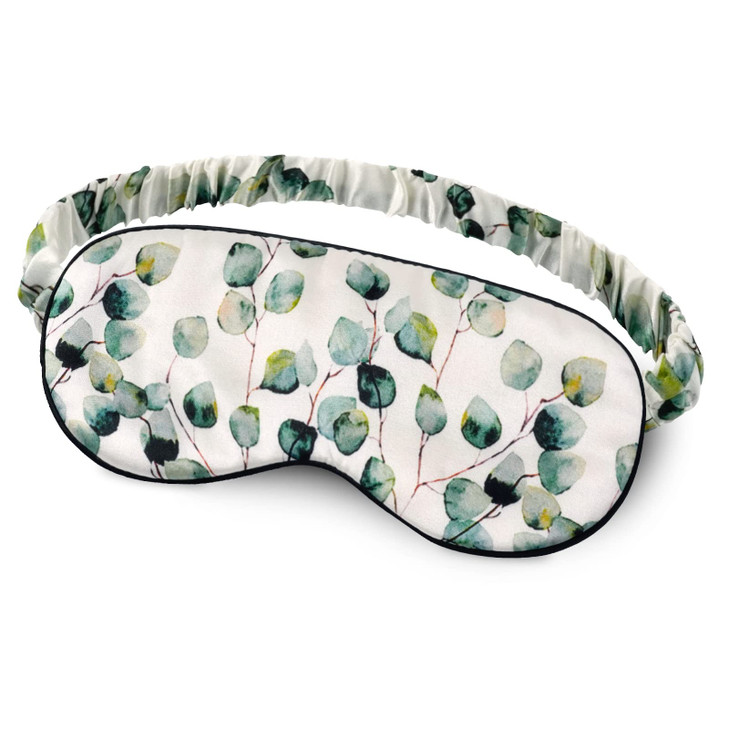 OLESILK 100% Natural Mulberry Silk Sleep Eye Mask Block Out Light, Fashion Printed Eye Mask Blindfold for Women Men Full Night Sleeping, Chic Eye Cov