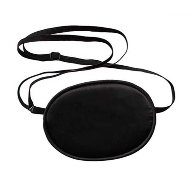 HugeDE Soft Comfortable Silk Pirate Eye Patch for Adults Lazy Eye Amblyopia Strabismus Black