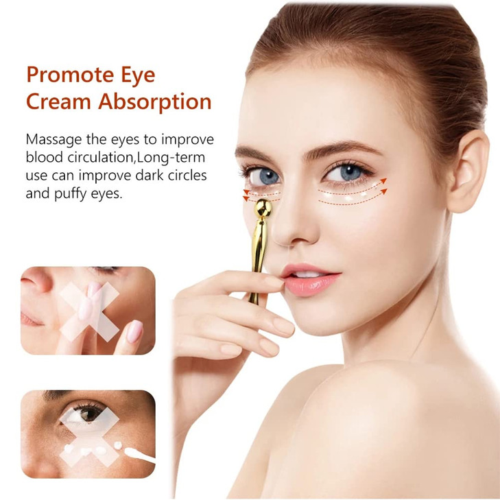 Metal Eye Face Cream Applicator Stick and Mini Cosmetics Spoon Spatula, Zinc Alloy Makeup Spoon Metal Eye Facial Massager for Facial Cosmetic Face Cr