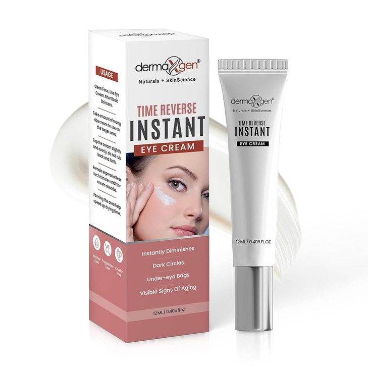 Dermaxgen Instant Eyelift Cream Time Reverse Treatment For Dark Circles, Puffy Eyes, & Wrinkles Anti Aging Serum Reduces Under Eye Bags, Wrinkles, Da