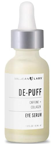 Valjean Labs DePuff Eye Serum | Caffeine + Collagen | Helps to Reduce Under Eye Puffiness and Combat Signs of Aging | Paraben Free, Cruelty Free, Mad