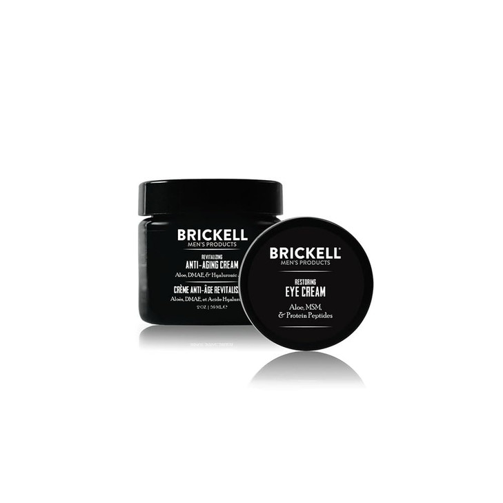 Brickell Men's Ultimate Anti-Aging Routine, Anti-Wrinkle, Night Face Cream and Eye Cream to Reduce Puffiness, Wrinkles, Dark Circles, Under Eye Bags,