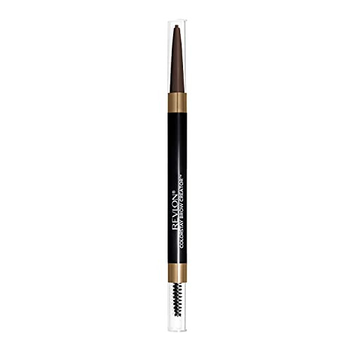 Revlon ColorStay Brow Creator, 2-in-1 Precise Eyebrow Pencil & Powder with Spoolie Brush, Waterproof & Long Lasting, 610 Dark Brown, 0.003 oz