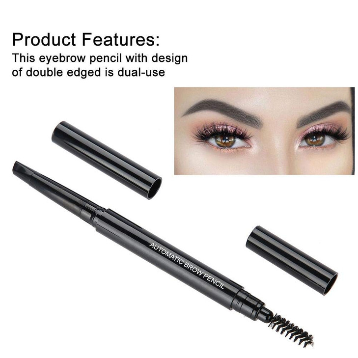 5 Colors Eyebrow Pen, Long Lasting Eyebrow Gel for Eyebrow Makeup Eye Brow Pencil Triangular Tip with Brush Makeup (Black)