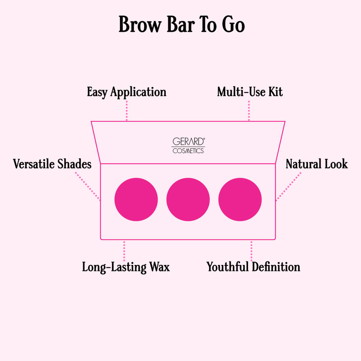 Brow Bar To Go by Gerard Cosmetics (Medium to Ebony), Eyebrow Trio Kit with Brow Powder, Brow Wax, and Angled Brush, Eyebrow Powder Dark Brown, Cruel