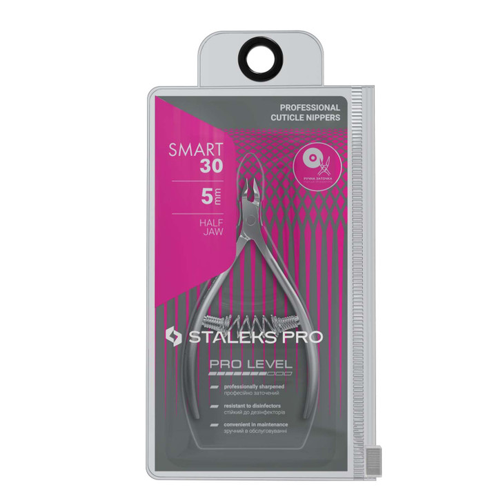 Staleks Pro Cuticle Trimmer - Professional Stainless Steel Cuticle Nipper with Sharp 5mm Blade: Durable Manicure and Pedicure Tool for Nail Care NS-3
