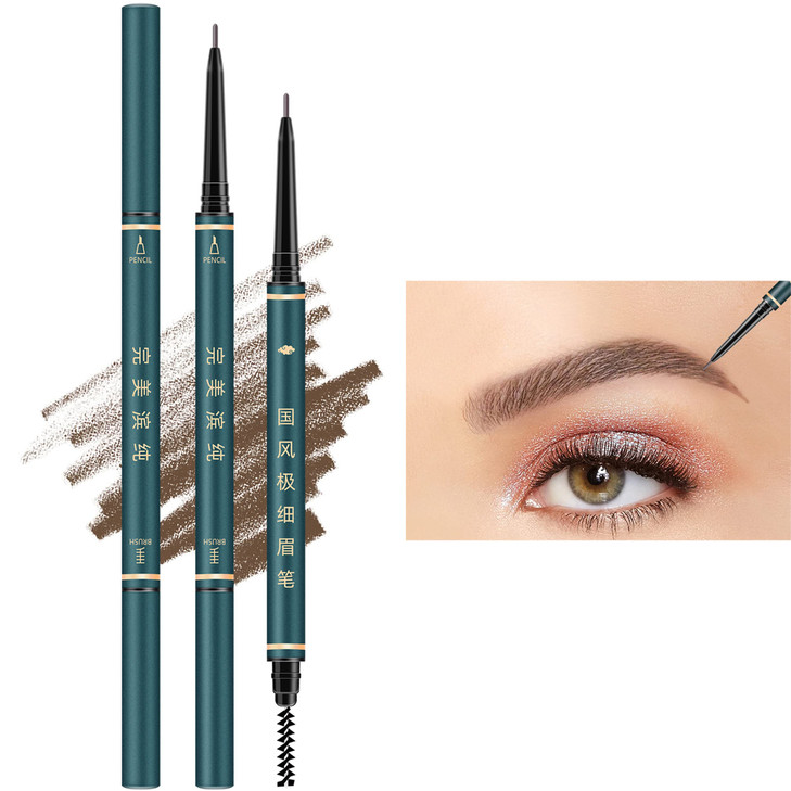 Eyebrow Pencil,3 PCS Waterproof Professional Makeup Micro Brow Pencil,Brow Kit with Eyebrow Brush and Razor,Ultra-Fine Mechanical Pencil,Eyebrow Penc
