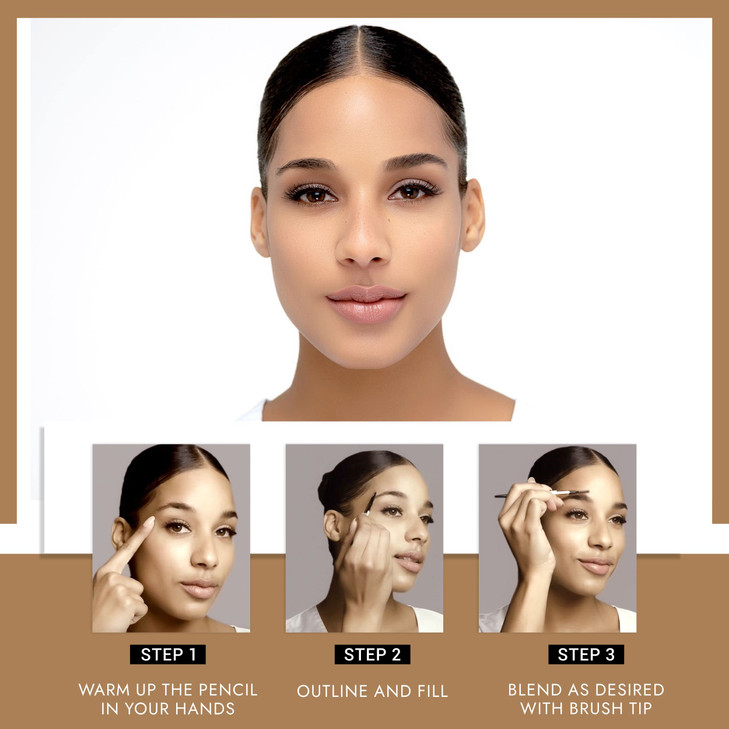 Browluxe Eye Brow Pencil | Ultra Thin Precision Eyebrow Pencil | Long Lasting, Waterproof Eyebrow Makeup | Nourishing Brow Definer Pencil | Coal