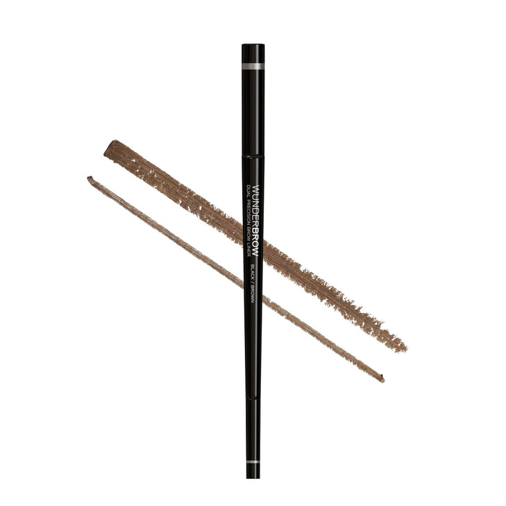 Wunderbrow Dual Precision Brow Liner, Eyebrow Liner Pencil With Angled Tip and Ultra Fine Tip Dual Precision Brow Liner Eye Brow Make Up, Color Black