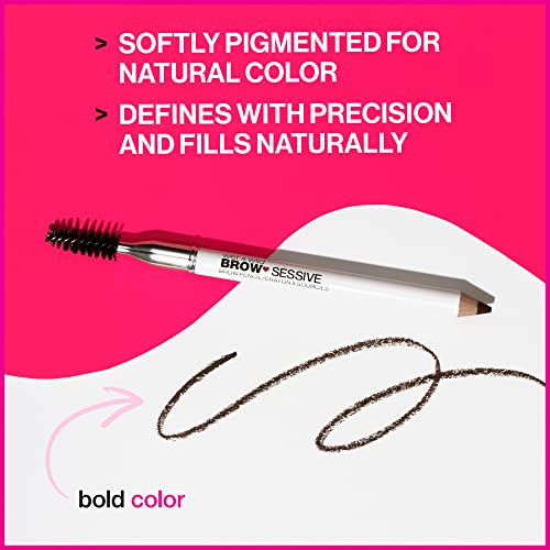 wet n wild Brow-Sessive Brow Pencil, Ultra-Precise Dual Ended Spoolie Brush for Perfect Buildable Blendable Shaping, Natural Lasting Shades for Every