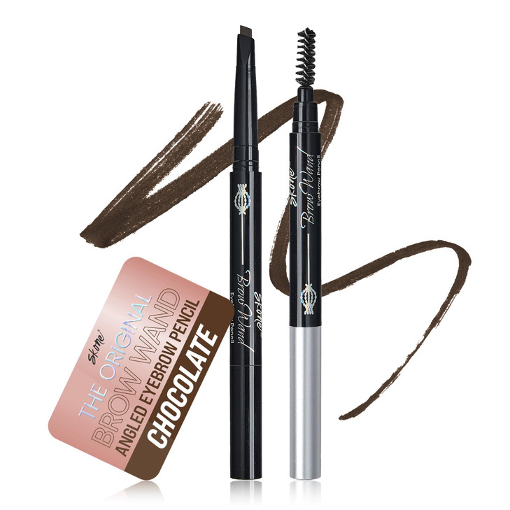 Skone Cosmetics The Original Brow Wand Eyebrow Pencil with Brush - Dual-Sided Retractable Waterproof Long-Lasting Brown Eye Brow Pencils for Women wi