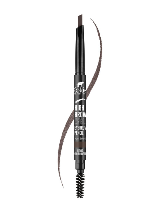 Kokie Cosmetics High Brow Angled Eyebrow Pencil, Rich Brunette, 0.012 Ounce
