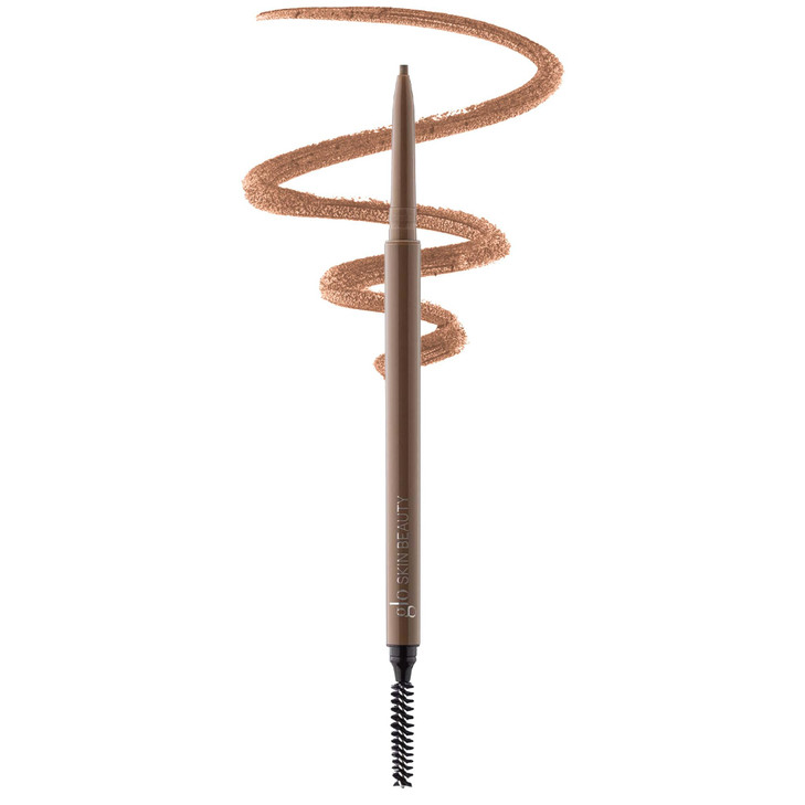 Glo Skin Beauty Precise Micro Browliner | Long-Lasting, Wax-Based Formula Glides On Skin and Shapes Your Brows, (Light Brown)