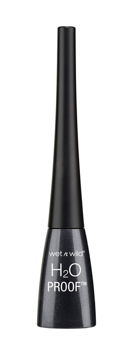 wet n wild H2O Proof Liquid Eyeliner, Waterproof & Smudge-Proof, Long-Lasting Definition, Precise Brush Applicator, Cruelty-Free - Black(Carded)