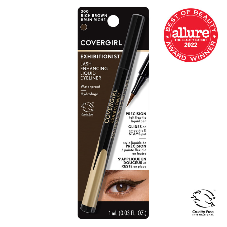 COVERGIRL Exhibitionist Lash Enhancing Liquid Eyeliner, Rich Brown (Pack of 1)