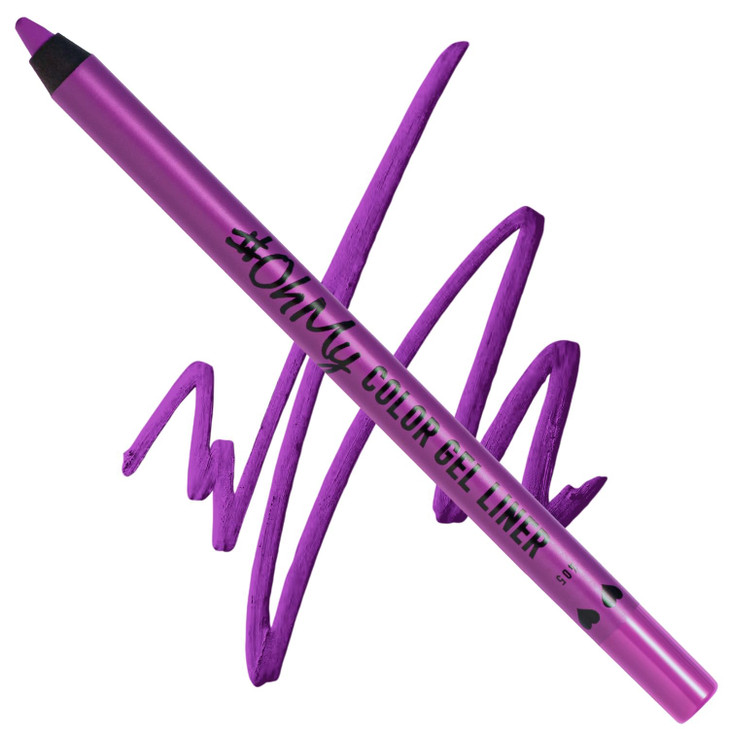 Lamel OhMy Color Gel Eyeliner Pencil - Long Lasting, Waterproof, Vibrant Colored, Highly-Pigmented - Purple eyeliner