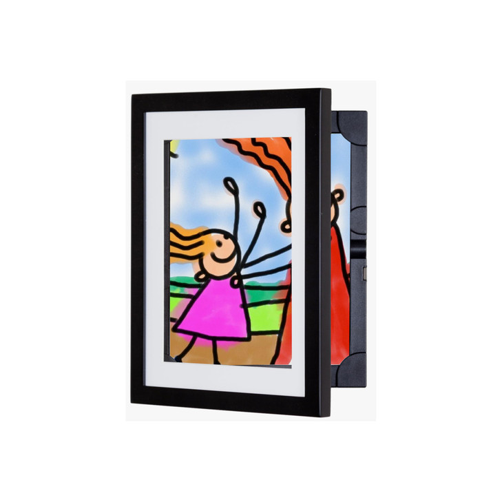 Dynamic Frames Lil Davinci Art Cabinet, Stores up to 50 Pieces of 8.5 x 11 inch Art, Outer Wooden Frame Dimensions 11.75 x 14.75 inches, Changeable