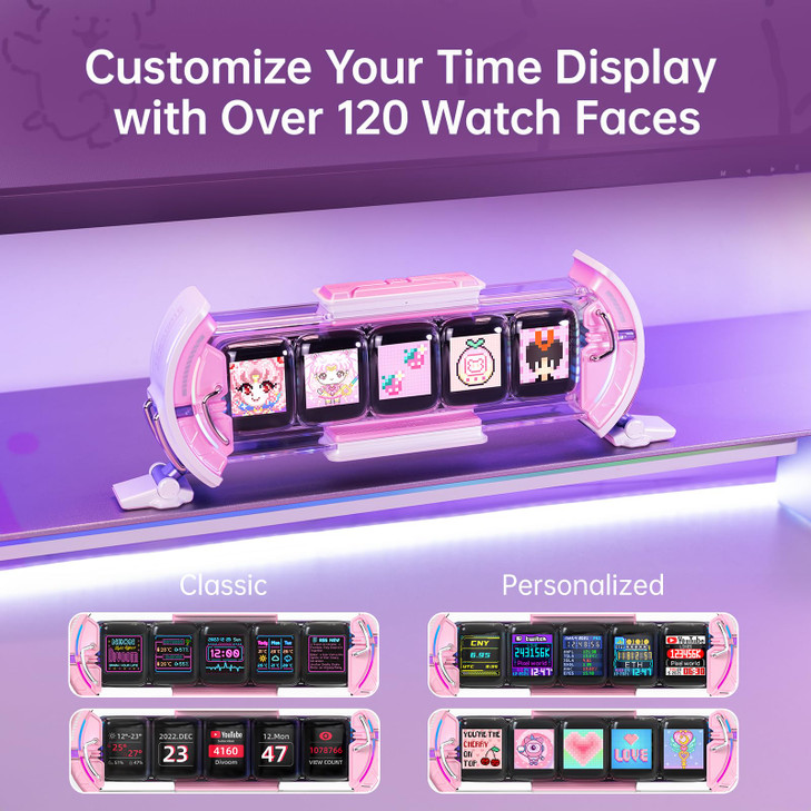 Divoom Times Gate - Cute Gaming Digital Clock with Smart App-Controlled, Support Weather Forecast, Stock Market/Exchange Rate, Social Media, Pixel Ar