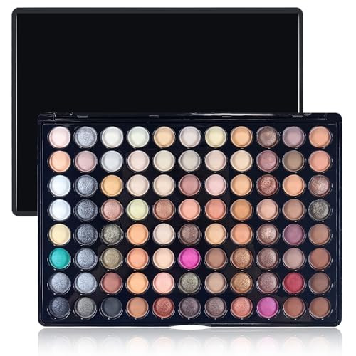 88 Colors Hightlight Eyeshadow Palette Makeup Gift Set, Pure Vie Professional Long Lasting Waterproof Matte Highly Pigments Shiny Shimmers Glitter Ma