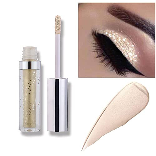 Hotiary Glitter Liquid Eyeshadow, Metallic Glitter Shimmer Sparkling Eye Shadow, Long Lasting Waterproof High Pigments Sparkle Eye Makeup Kit, Metals