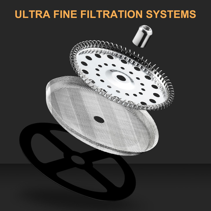 PARACITY French Press Coffee/Tea Maker, Camping Mini Coffee/Tea Press of 304 Stainless Steel Filter and Heat Resistant Glass, Cold Brew Coffee Maker