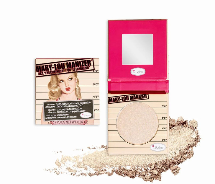 theBalm Mary-Lou Manizer Honey-Hued Luminizer, Highlighter, Shadow & Shimmer, Subtle Glow, 0.1 Ounce (Pack of 1) - Travel Size