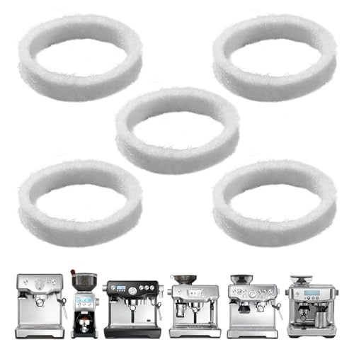 5 Pcs Felt Washer Replacement for Breville Espresso Machine Grinders - Compatible with BES870, BES878, BES880, BES980, BCG820 Models Wool Ring Access