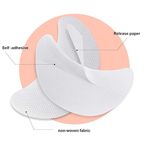 Yaomiao 200 Pcs Eyeshadow Shields Eyeshadow Tape Eye Shadow Stencil Stickers Lint Free Gel Pad Patches Prevent Makeup Residue for Eyelash Extensions,