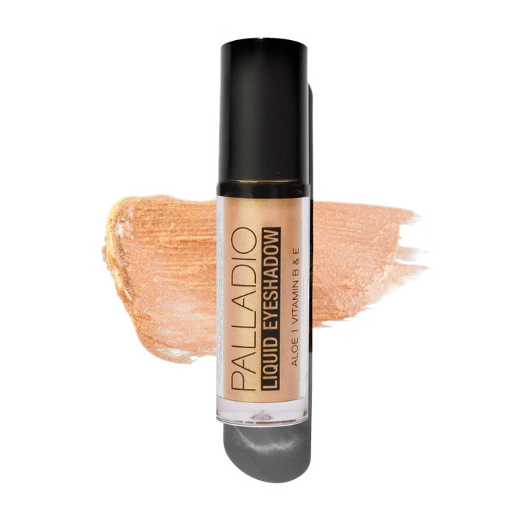 Palladio Liquid Eyeshadow, creamy shimmery formula that instantly adheres to the eyelid with flexible applicator wand for over 8 hours of smudge and