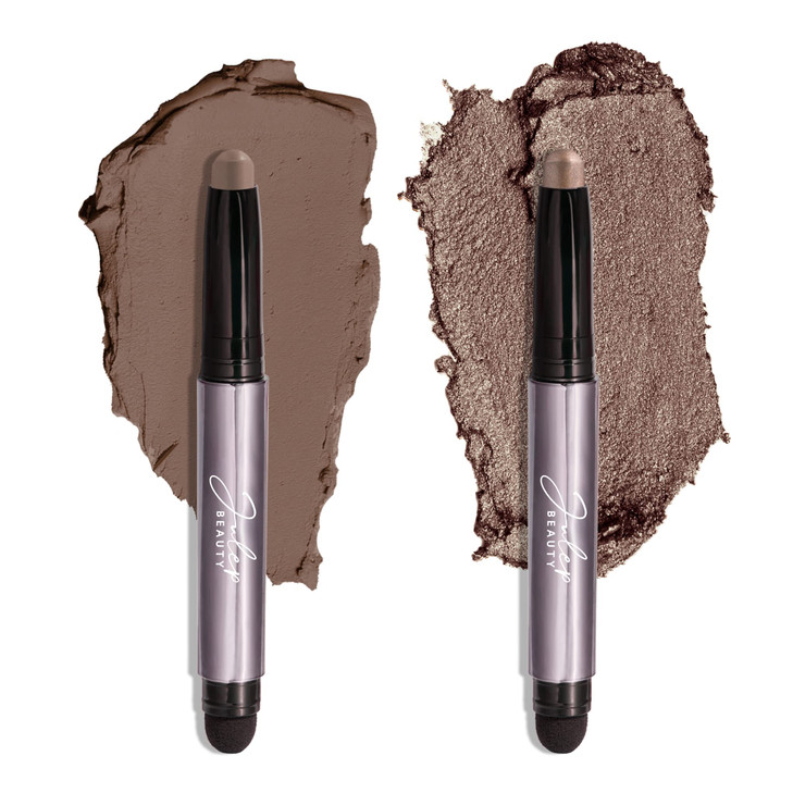 Julep Eyeshadow 101 Crème-to-Powder Waterproof Eyeshadow Stick Duo  Long-Lasting, Crease-Proof, Easy Apply with Built-in Smudger -Taupe Shimmer and