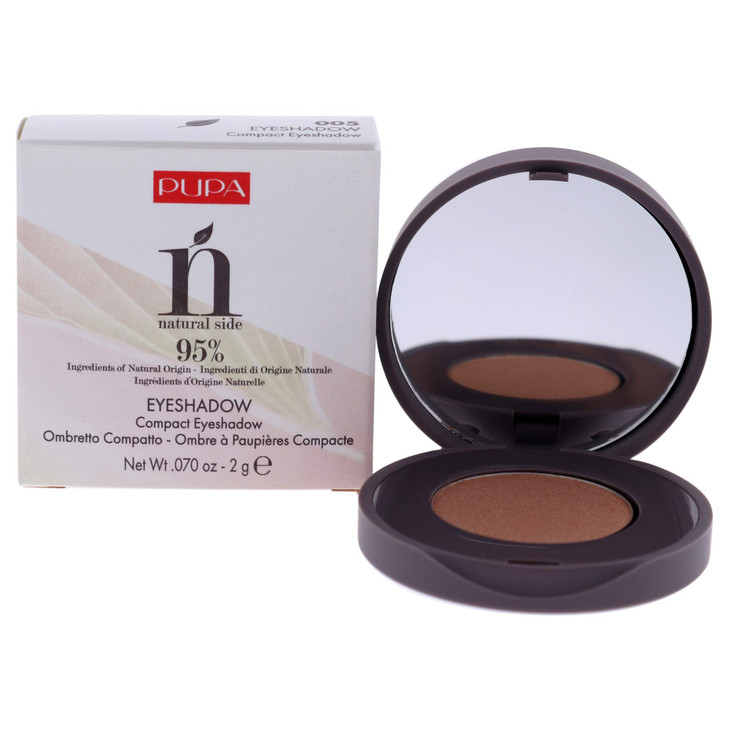 Pupa Milano Natural Side Eyeshadow 005 Gold Glimmer - Light, Satin, Easy-Blending Eyeshadow Powder to Make Eyes Pop - Neutral Shadow Color - Paraben,