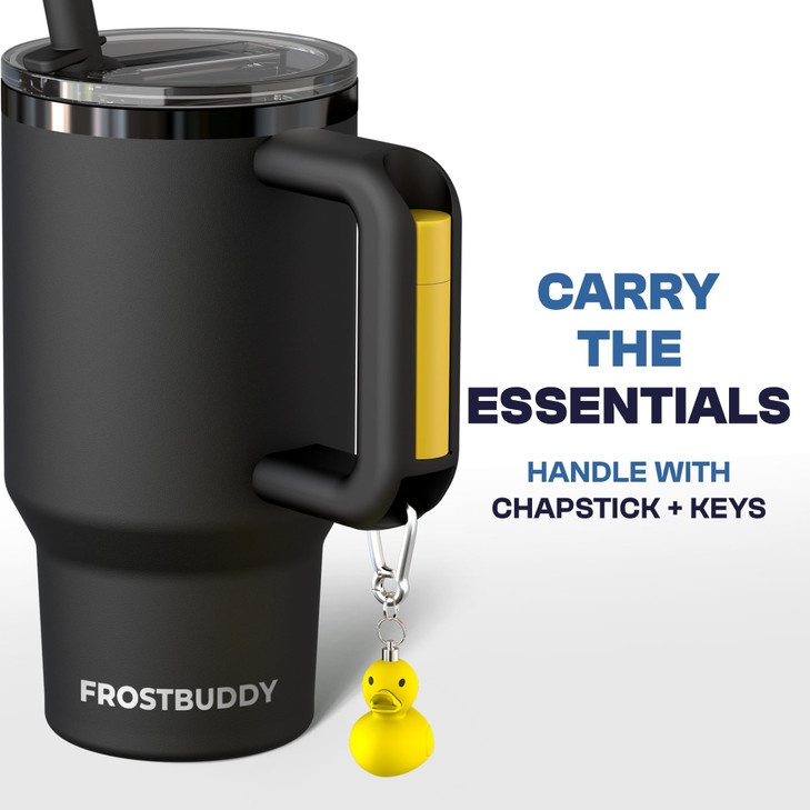 Frost Buddy Thicc Buddy - 16 oz Stainless Steel Vacuum Insulated Tumbler with Lid and Straw for Water - Travel Mug Cupholder Friendly - Gifts for Wom