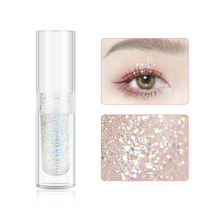 YMH BEAUTE Liquid Glitter Eyeshadow, Pigmented, Long Lasting, Quick Drying, Easy to Apply, Loose Glitter Glue for Eye Crystals Makeup (Transparent Fl