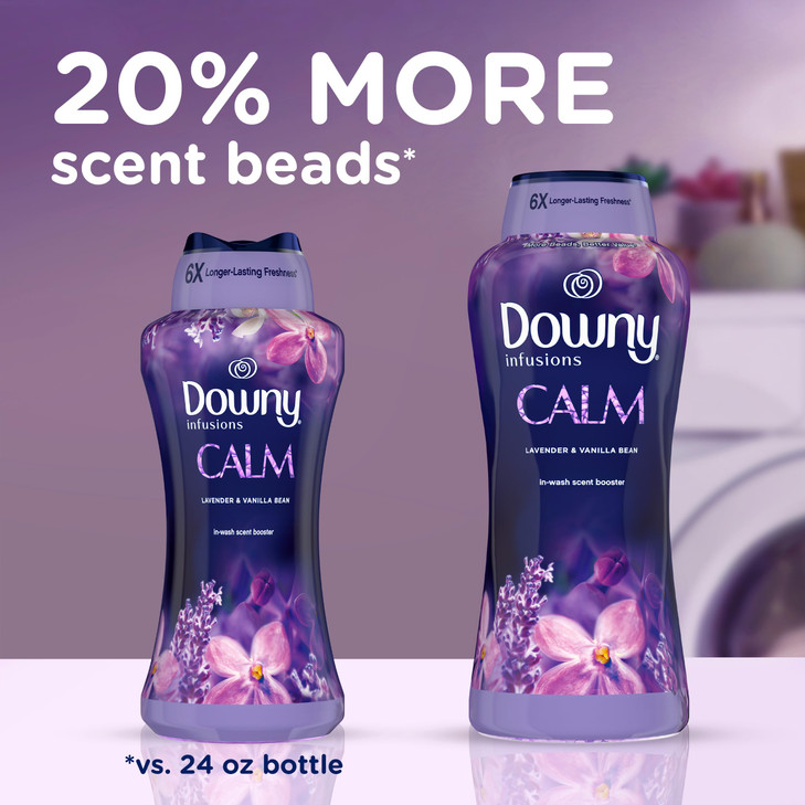 Downy Calm In-Wash Laundry Scent Booster Beads, Soothing Lavender and Vanilla Bean scent, 30.1 OZ, laundry scent beads, Long-lasting Freshness