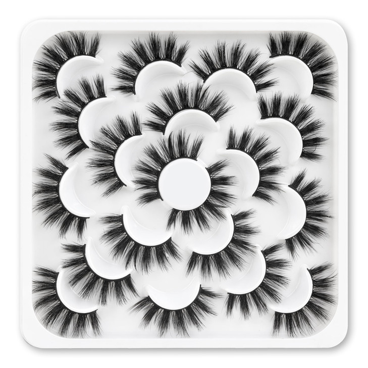 Veleasha Lashes Wispy False Lashes Strips Natural Fluffy Eyelashes 18mm 3D Fuax Mink False Eyelashes Soft Lightweight Strip Lashes Manga Fake Eyelash