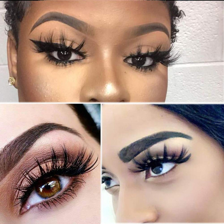 DAODER False Eyelashes Fluff Faux Mink Lashes 3D Wispy Lashes 7 Pairs Pack Dramatic Long Thick Volume Fake Eye Lash Multipack