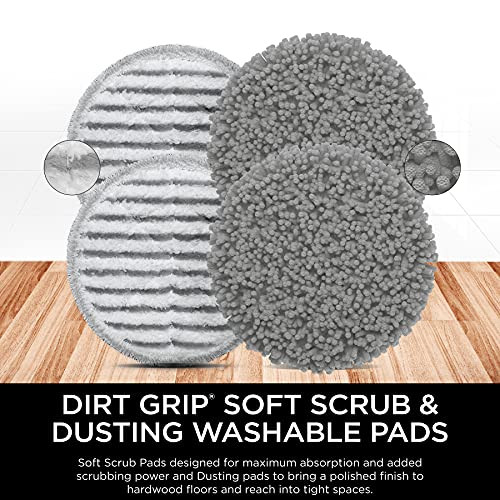 Shark Steam & Scrub Dirt Grip Soft Scrub & Dusting Washable Pads, Fully Reusable, Powerful Cleaning on All Sealed Hard Floors, Compatible with S8001,
