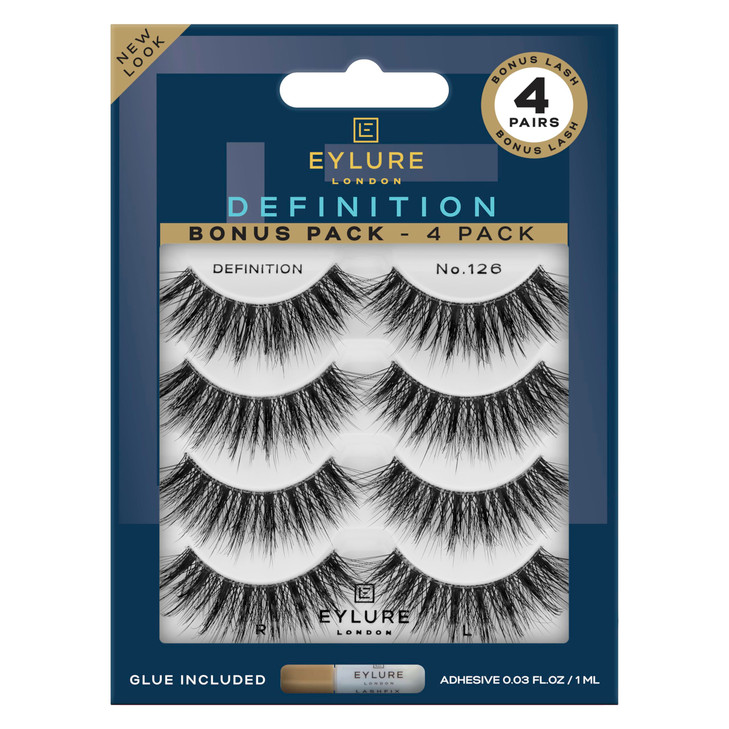 Eylure Dramatic Definition No. 126 Eyelashes Multipack, 4 Pairs