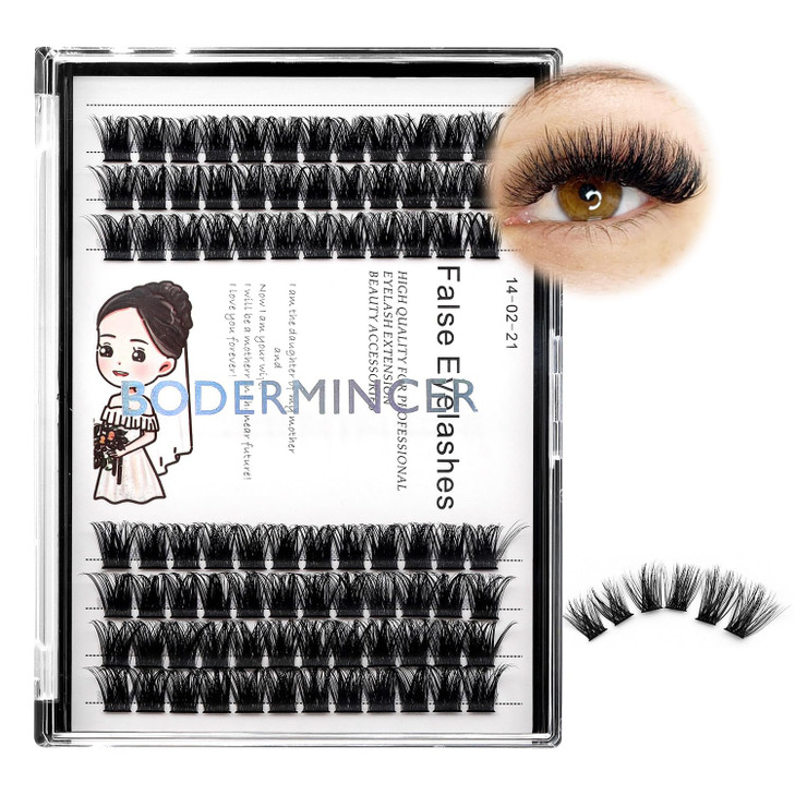 Bodermincer Black/Brown Color Natural Lash Clusters 84pcs Wispy Eyelash Clusters Eyelash Extensions D Curl Individual Lashes Natural Look Lashes with