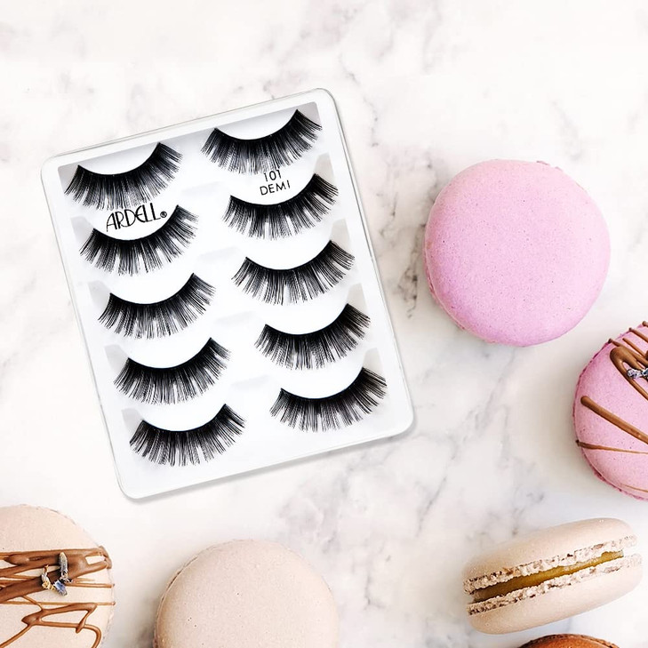 Ardell Natural False Eyelashes 101 Demi Black - Soft & Lightweight, Eye-Lifting Effect, Reusable Strip Lashes for Everyday Wear, 6 Pairs