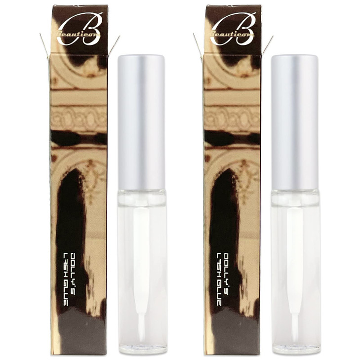 Dolly's Lash Premium Eyelash Extension Glue Bottle Natural, Long-Lasting, Strong Hold (5 mL) 2 Pieces