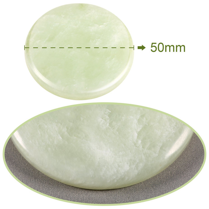 Bememo 2 Pieces Jade Stone for Lash Glue Eyelash Extension Round Jade Stone Green Lash Tile Glue Holders Adhesive Pallet Fake Eyelash Holder Base 2 I