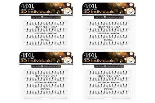 Ardell Individual Lashes Trios Long Black - Lightweight, DIY Lash Clusters, Easy to Apply Eyelash Extensions, 4 Pack