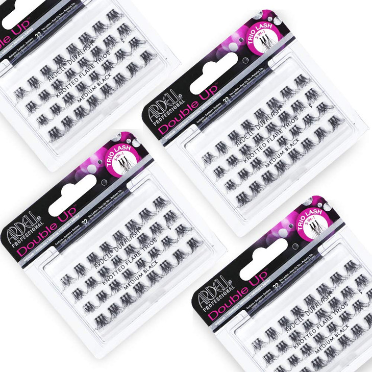 Ardell Double Up Individual Lashes, Customizable DIY Lash Clusters, Reusable False Eyelashes, Eyelash Extensions, 4 Pack