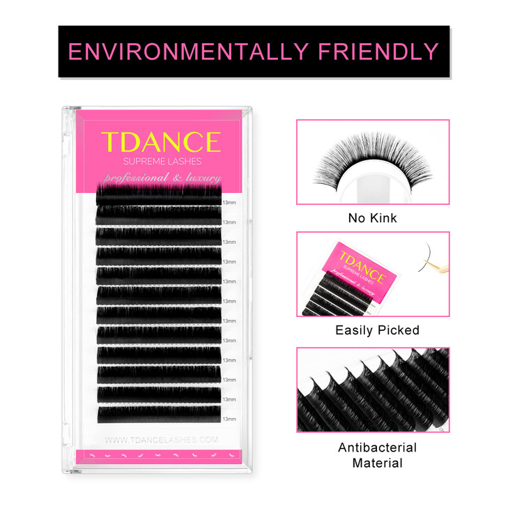 TDANCE Lash Extension Matte Black Eyelash Extension C CC D DD J B L Curl Volume & Classic Lash Extensions 0.03-0.18mm Thickness Professional Salon Us