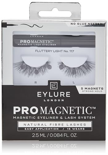 Eylure PROMAGNETIC Eyeliner & Lash Kit, No 117 Natural Fiber Eyelashes, Black