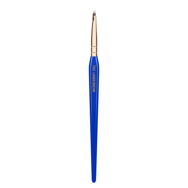 Bdellium Tools Professional Makeup Brush - Golden Triangle 760 Liner/Brow - With All Vegan and Soft Synthetic Fibers, For Eyes & Brows (Blue, 1pc)