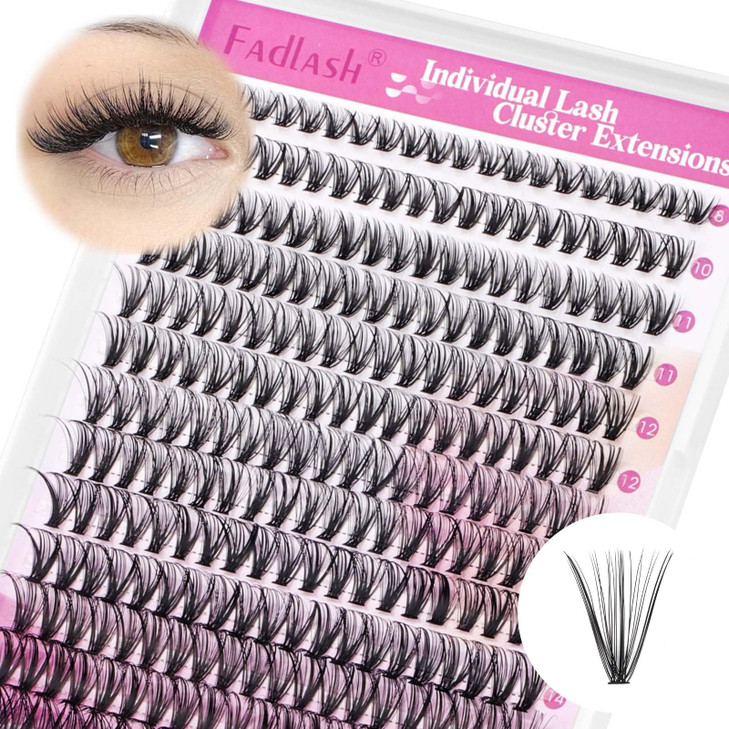 Cluster Lashes Large Tray 30D DIY Eyelash Extension D Curl Individual Lashes Cluster Faux Mink Black Lash Clusters Pre Made Volume Lashes Professiona