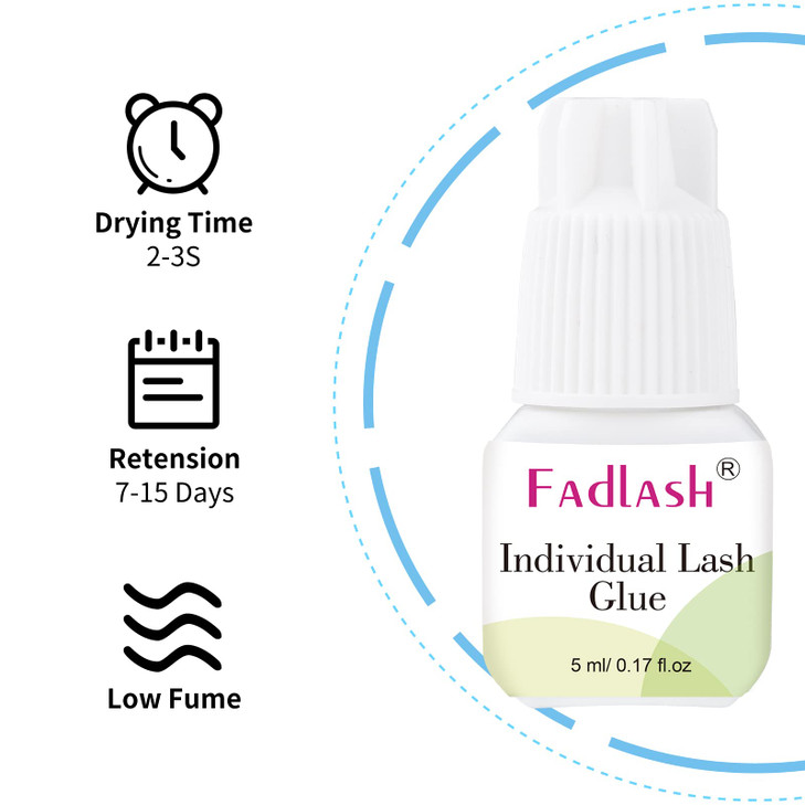Individual Lash Glue FADLASH Cluster Lash Glue 2-3S Dry Time 7-15 Days Retention DIY Lash Extension Glue Self Application Sensitive Lash Cluster Glue
